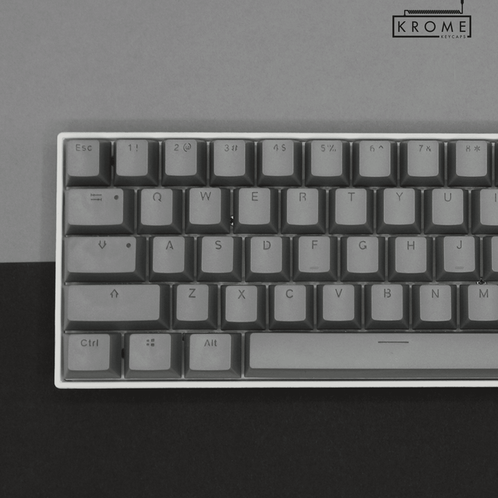 US Grey PBT Korean (Hangul) Keycaps - 65/75% Sizes - Dual Language Keycaps - kromekeycaps