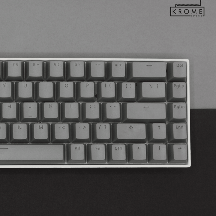 Grey UK & Japanese Dual Language PBT Keycaps - 65/75% Krome Keycaps LTD 