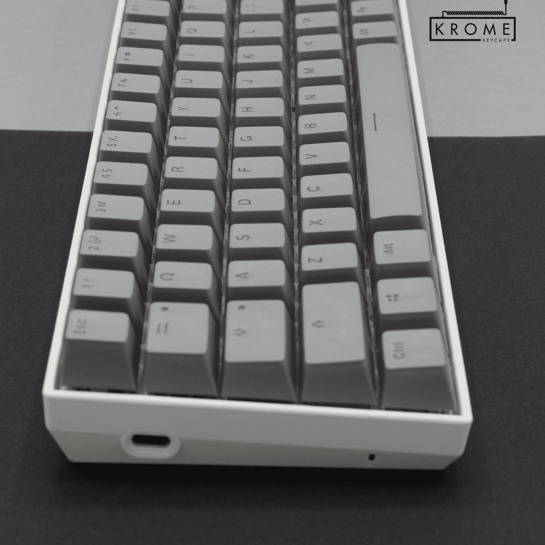 UK Grey PBT Korean (Hangul) Keycaps - 65/75% Sizes - Dual Language Keycaps - kromekeycaps