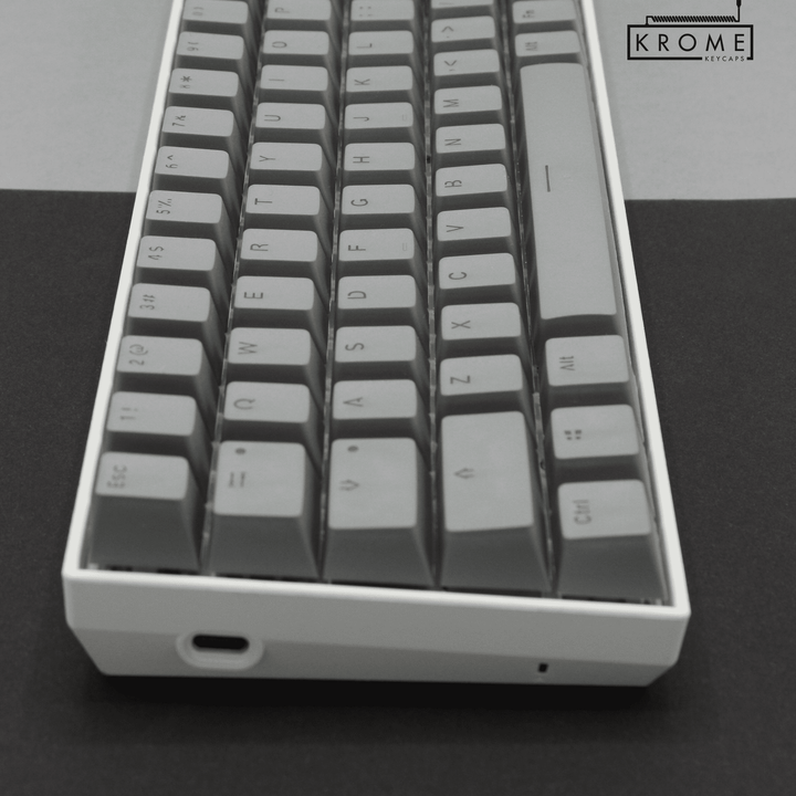 US Grey PBT Korean (Hangul) Keycaps - 65/75% Sizes - Dual Language Keycaps - kromekeycaps