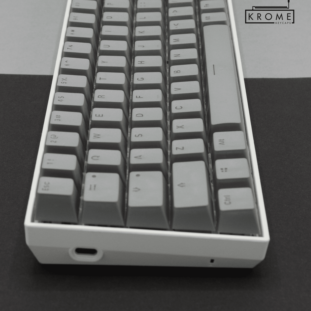 Grey UK & Japanese Dual Language PBT Keycaps - 65/75% Krome Keycaps LTD 