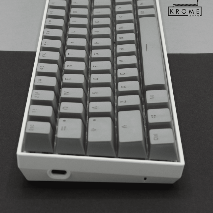 UK Grey PBT Japanese (Hiragana) Keycaps - 65/75% Sizes - Dual Language Keycaps - kromekeycaps