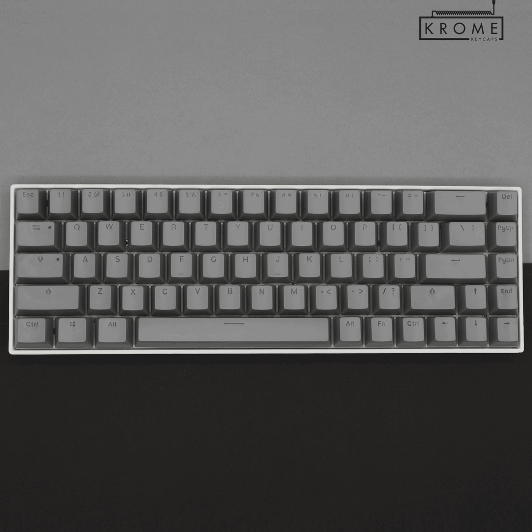 Grey PBT Hungarian Keycaps - ISO-HU - 65/75% Sizes - Dual Language Keycaps - kromekeycaps