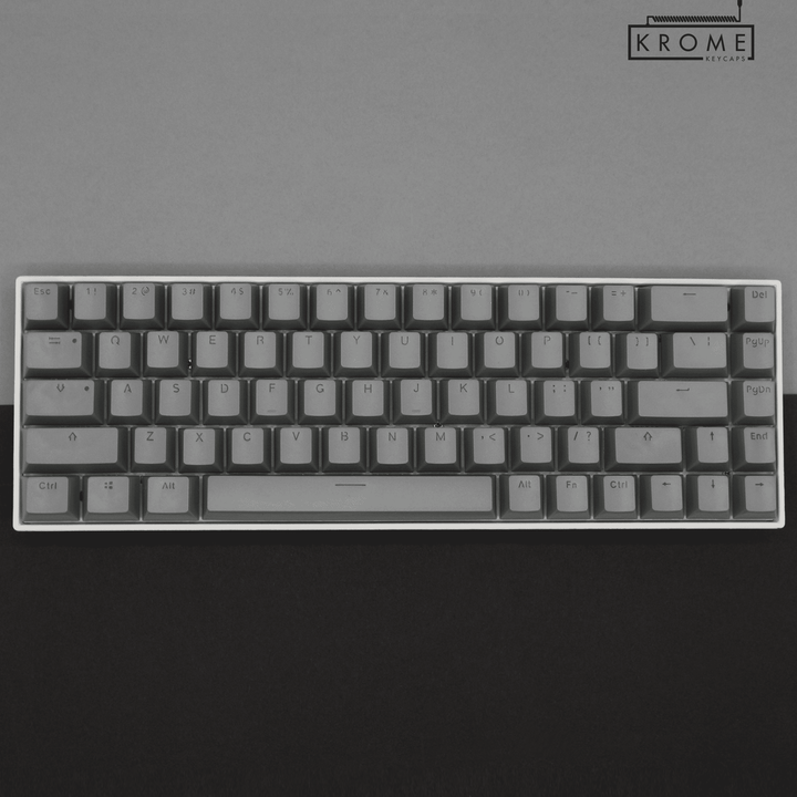 UK Grey PBT Japanese (Hiragana) Keycaps - 65/75% Sizes - Dual Language Keycaps - kromekeycaps