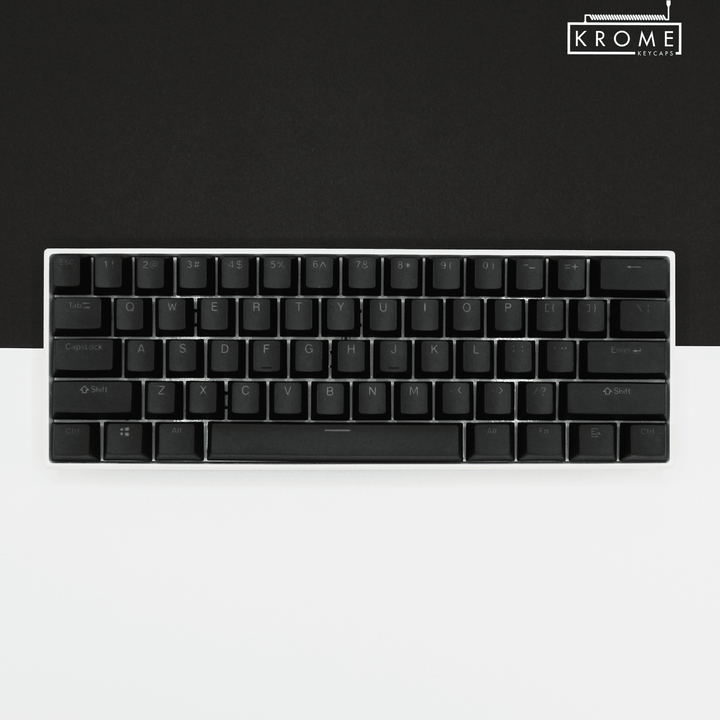 Black PBT Dutch Keycaps - ISO-NL - 100% Size - Dual Language Keycaps - kromekeycaps