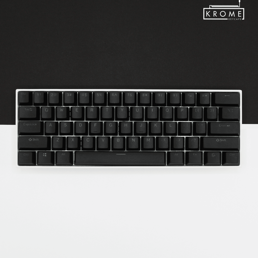 Black PBT Danish Keycaps - ISO-DK - 100% Size - Dual Language Keycaps - kromekeycaps