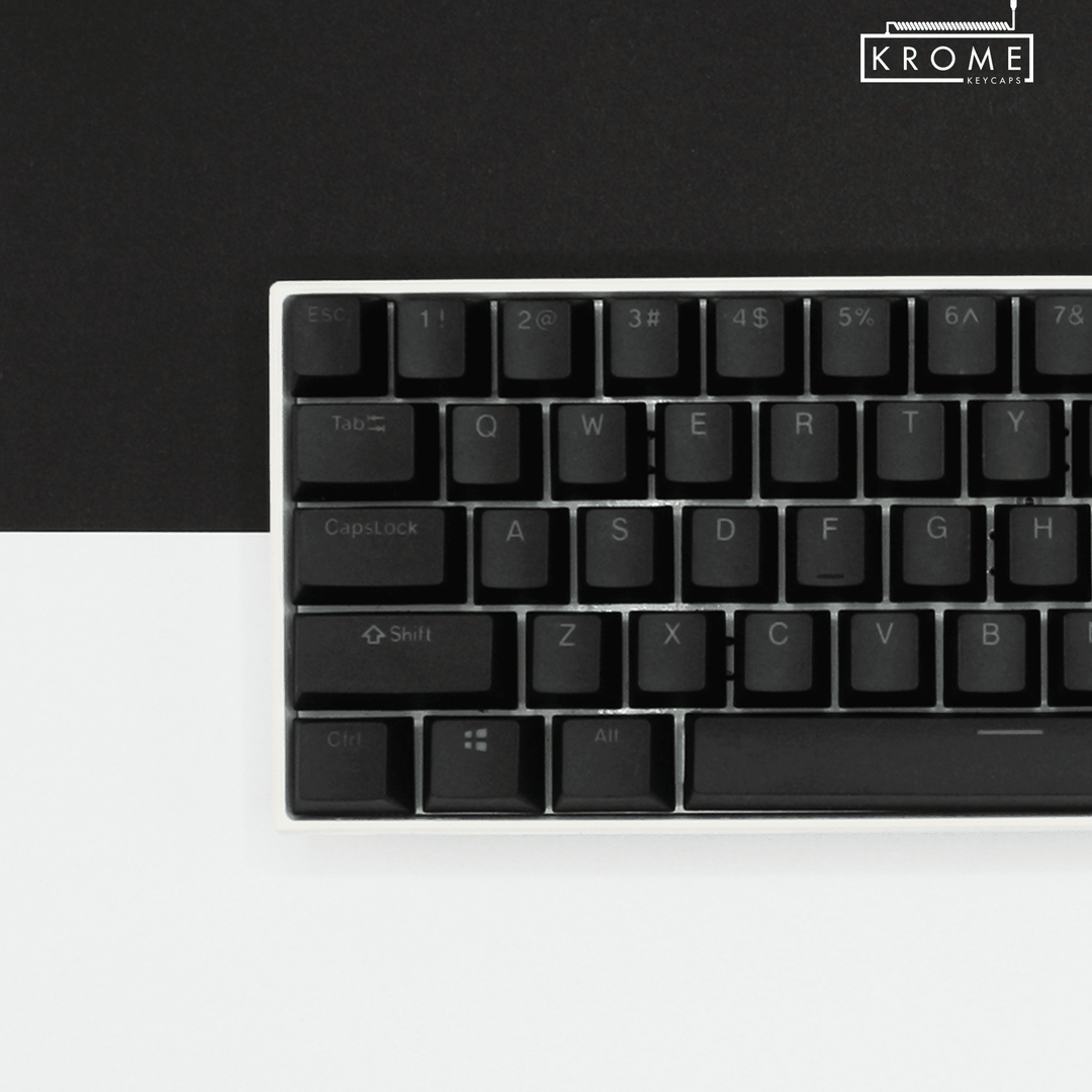 Black PBT Czech Keycaps - ISO-CZ - 100% Size - Dual Language Keycaps - kromekeycaps