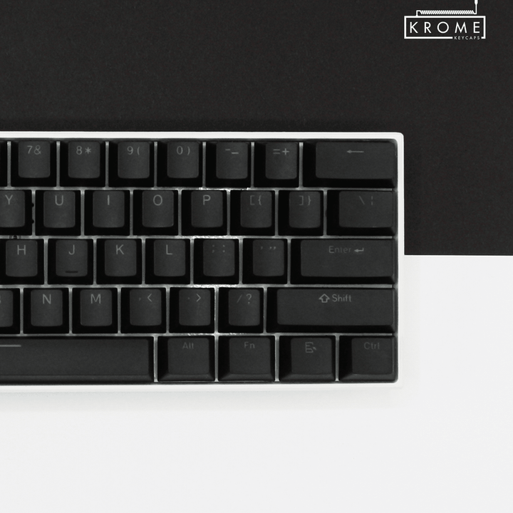 Black PBT Danish Keycaps - ISO-DK - 100% Size - Dual Language Keycaps - kromekeycaps