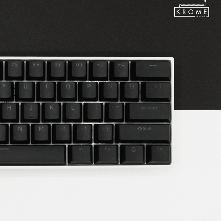 Black PBT Belgian Keycaps - ISO-BE - 100% Size - Dual Language Keycaps - kromekeycaps