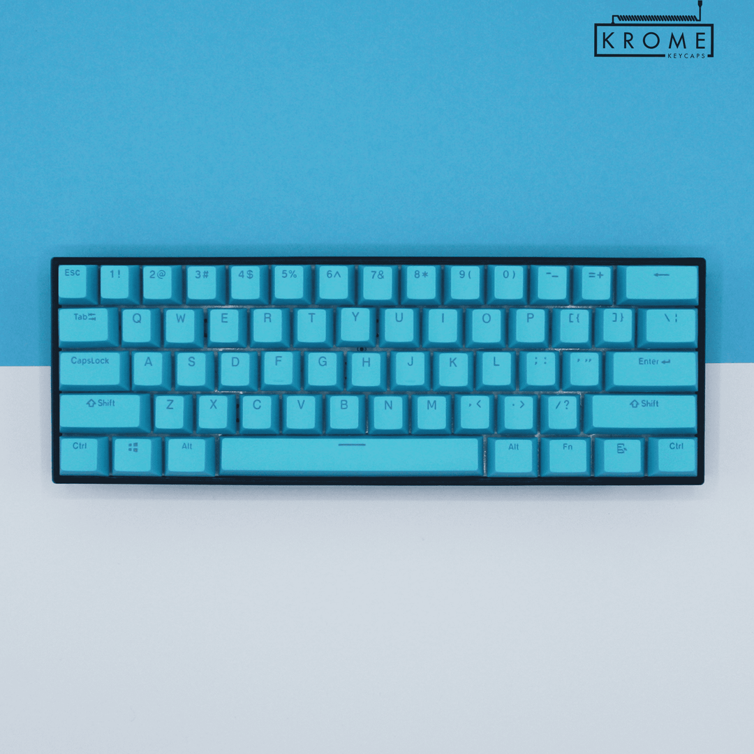 UK Blue PBT Korean (Hangul) Keycaps - 100% Size - Dual Language Keycaps - kromekeycaps