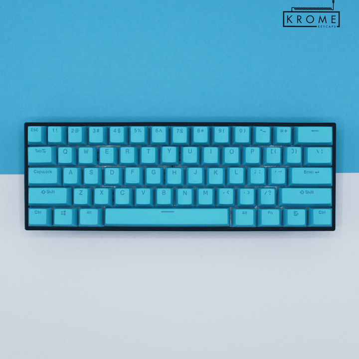 UK Blue PBT Korean (Hangul) Keycaps - 100% Size - Dual Language Keycaps - kromekeycaps