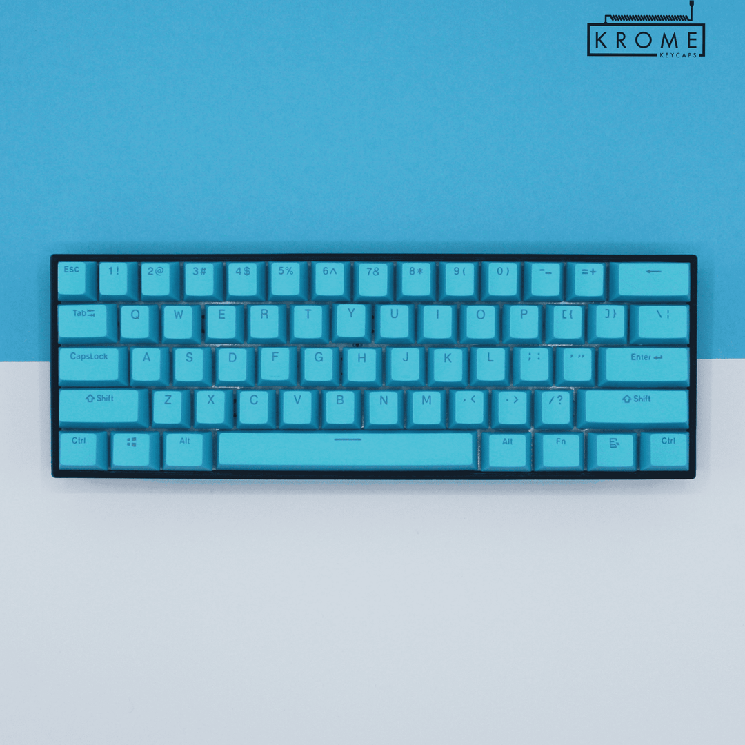 Blue PBT Danish Keycaps - ISO-DK - 100% Size - Dual Language Keycaps - kromekeycaps