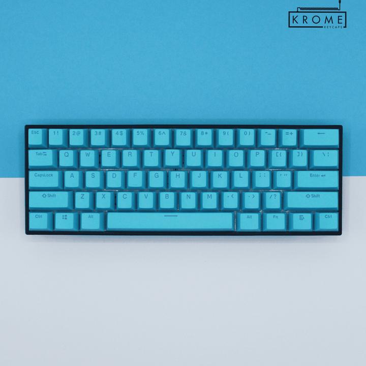 Blue PBT German Keycaps - ISO-DE - 100% Size - Dual Language Keycaps - kromekeycaps