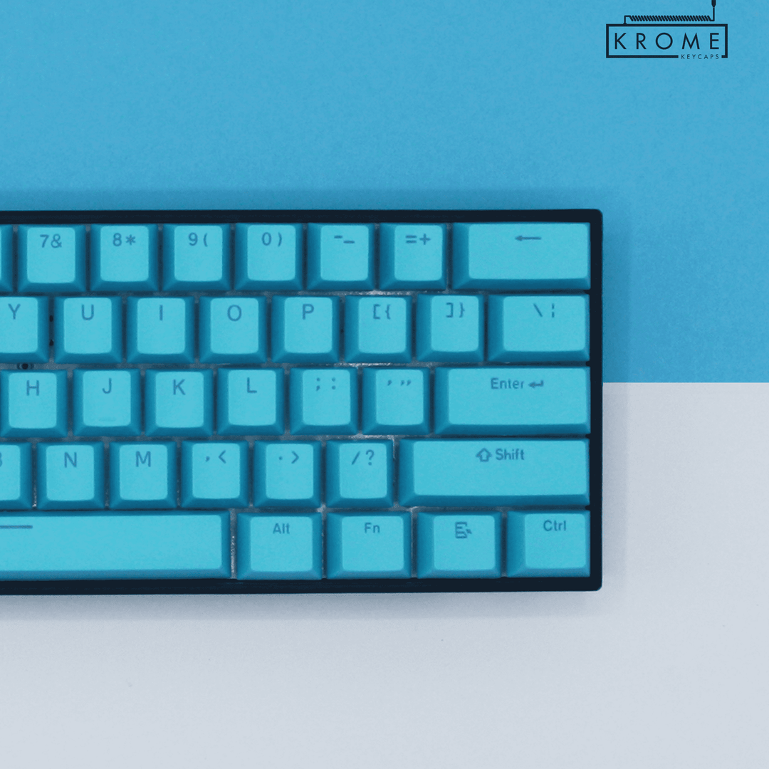 Blue PBT Dutch Keycaps - ISO-NL - 100% Size - Dual Language Keycaps - kromekeycaps