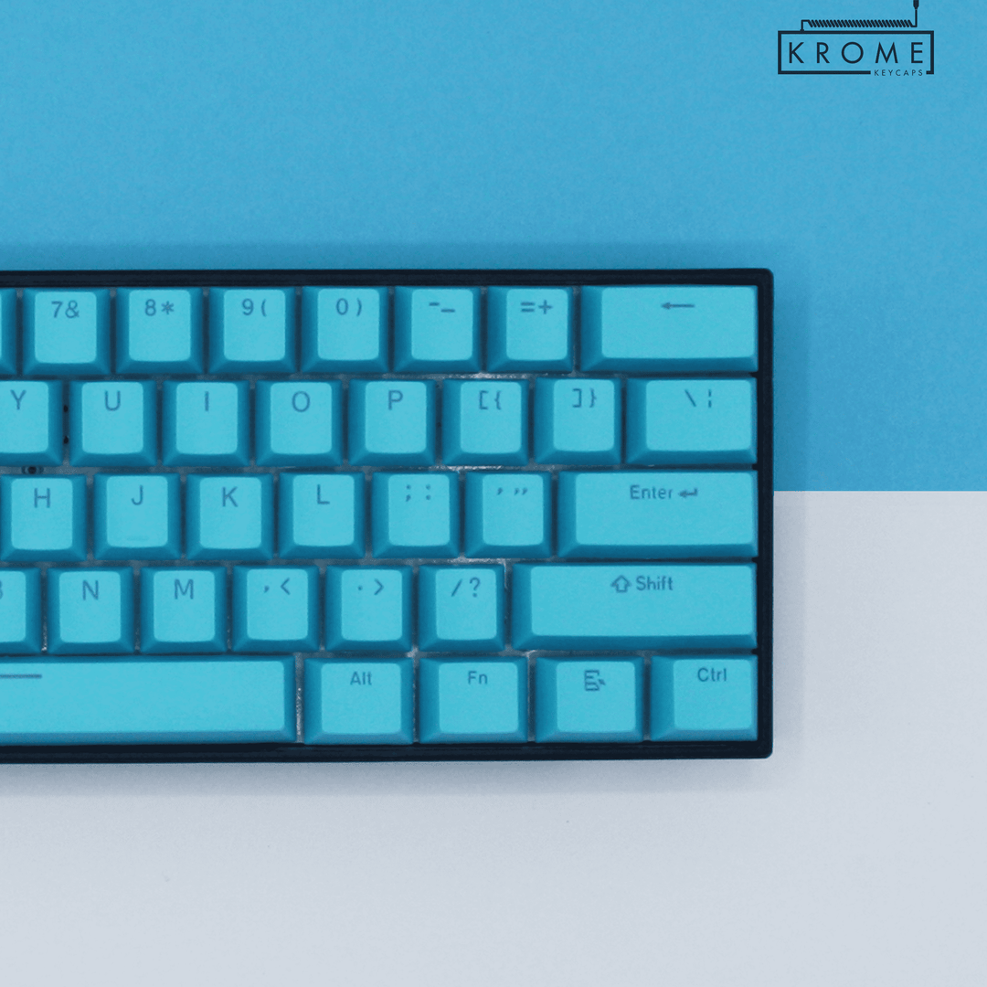 UK Blue PBT Korean (Hangul) Keycaps - 100% Size - Dual Language Keycaps - kromekeycaps