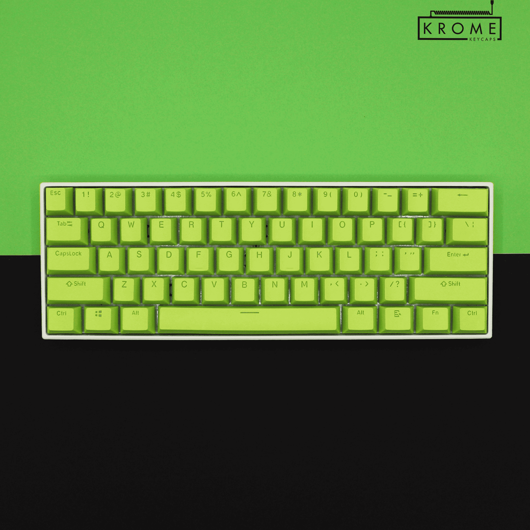 Green PBT Italian Keycaps - ISO-IT - 100% Size - Dual Language Keycaps - kromekeycaps