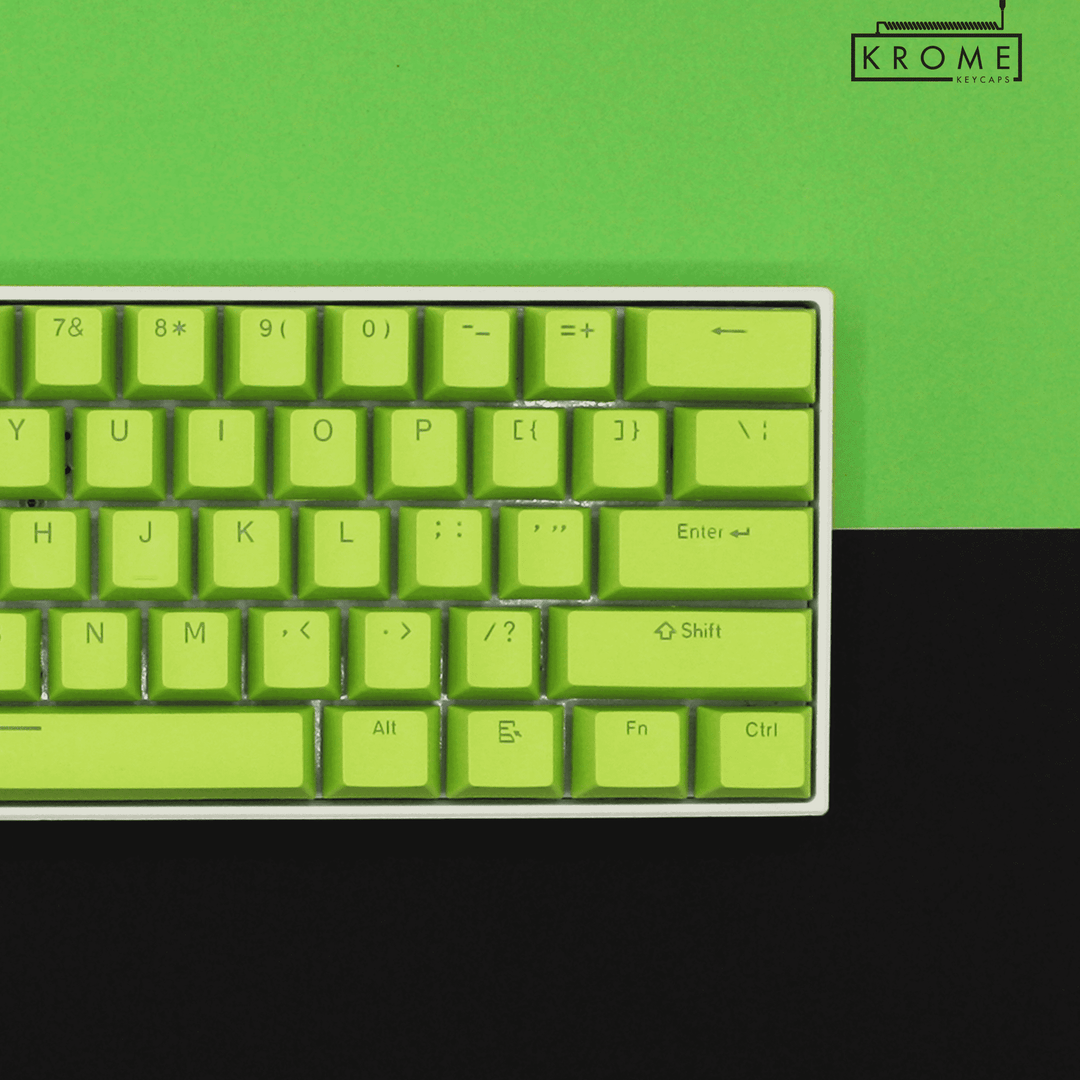 Green PBT Italian Keycaps - ISO-IT - 100% Size - Dual Language Keycaps - kromekeycaps