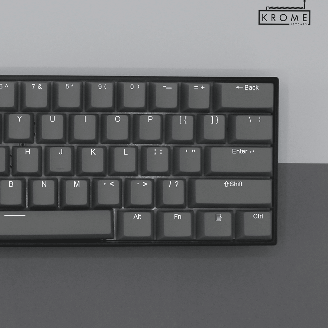 US Grey PBT Korean (Hangul) Keycaps - 100% Size - Dual Language Keycaps - kromekeycaps