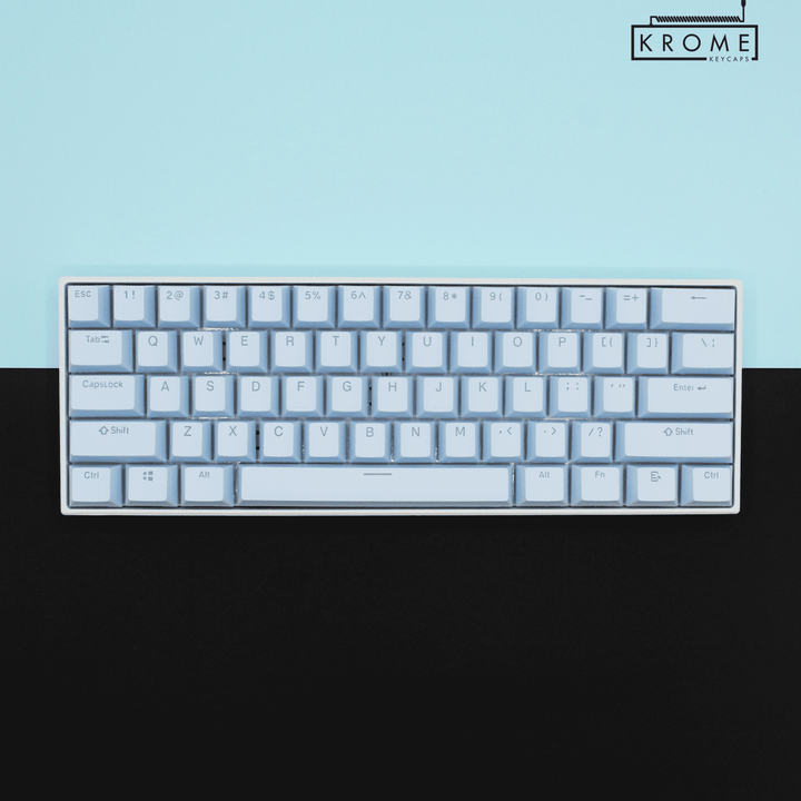 Light Blue PBT Dutch Keycaps - ISO-NL - 100% Size - Dual Language Keycaps - kromekeycaps