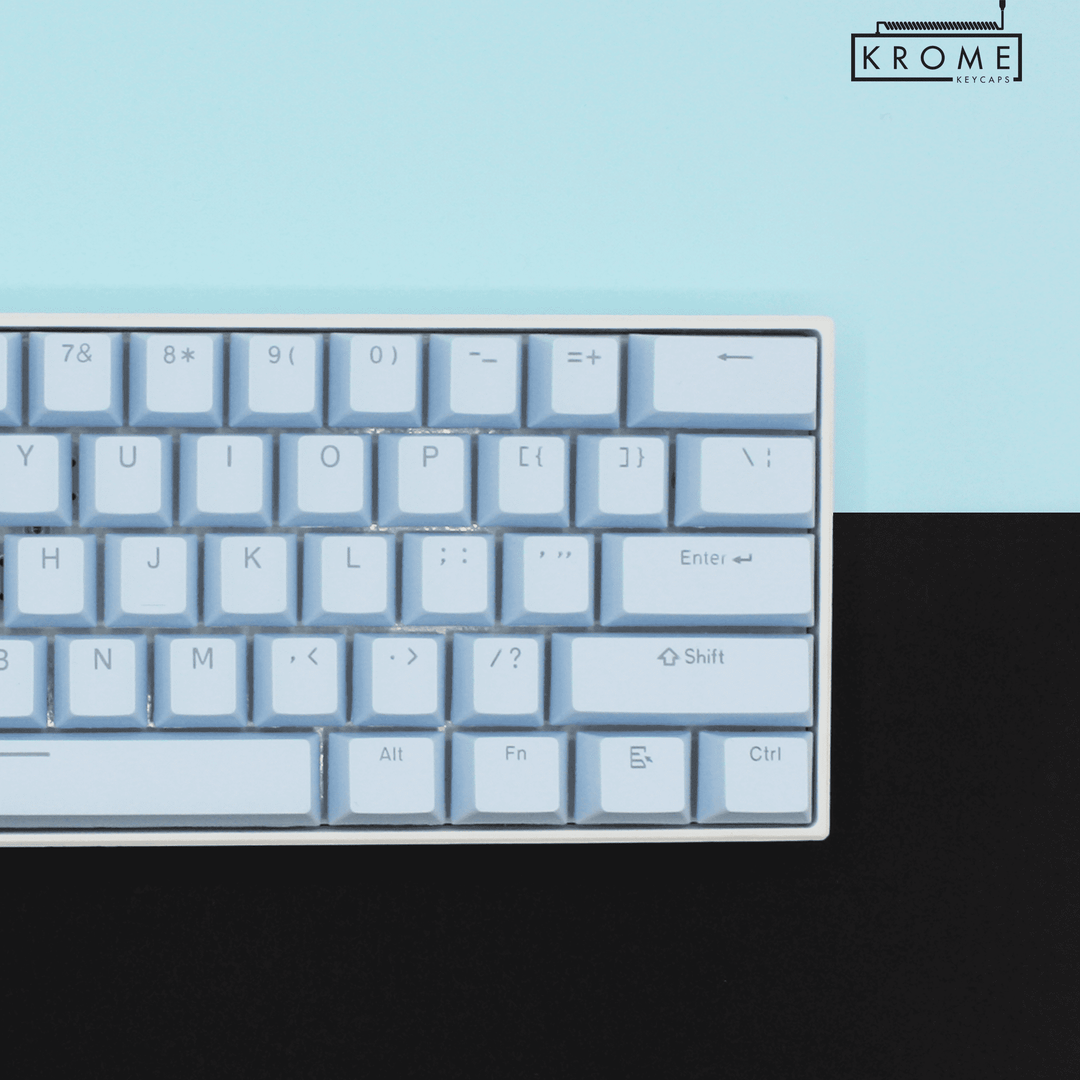 Light Blue PBT Dutch Keycaps - ISO-NL - 100% Size - Dual Language Keycaps - kromekeycaps