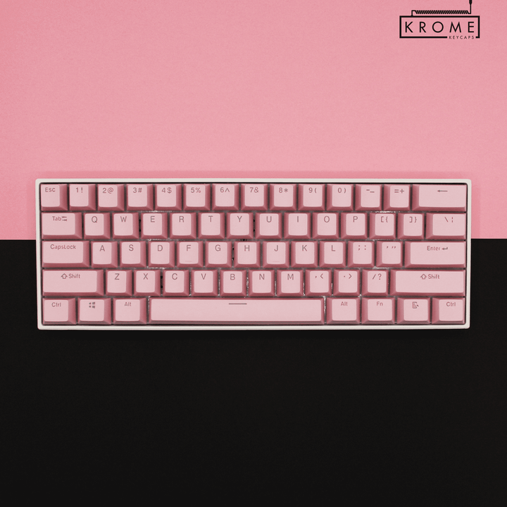 Light Pink PBT Dutch Keycaps - ISO-NL - 100% Size - Dual Language Keycaps - kromekeycaps