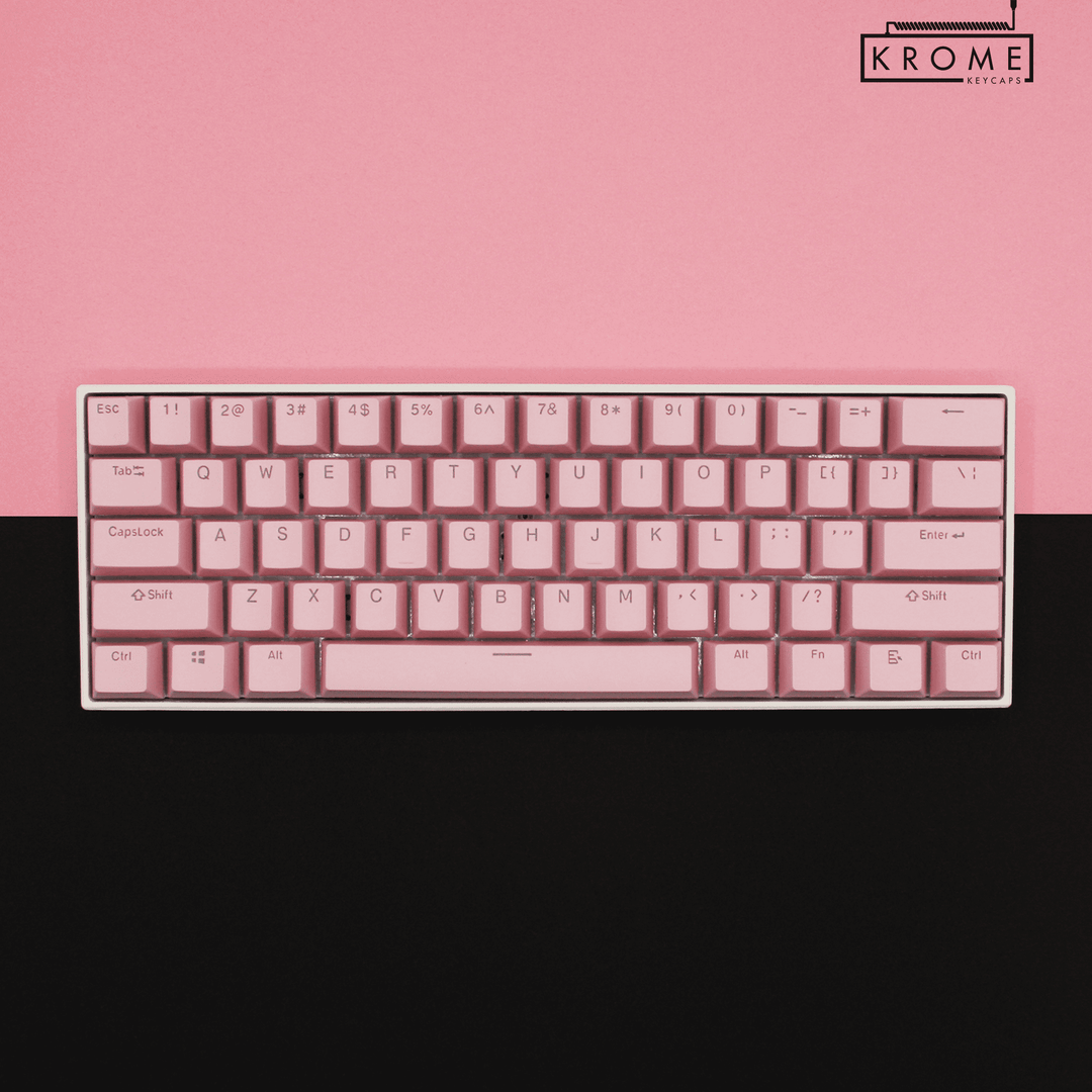 Light Pink PBT Czech Keycaps - ISO-CZ - 100% Size - Dual Language Keycaps - kromekeycaps