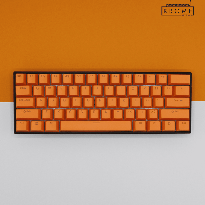 UK Orange PBT Keycaps - ISO/ANSI - 100% Size - Dual Language Keycaps - kromekeycaps