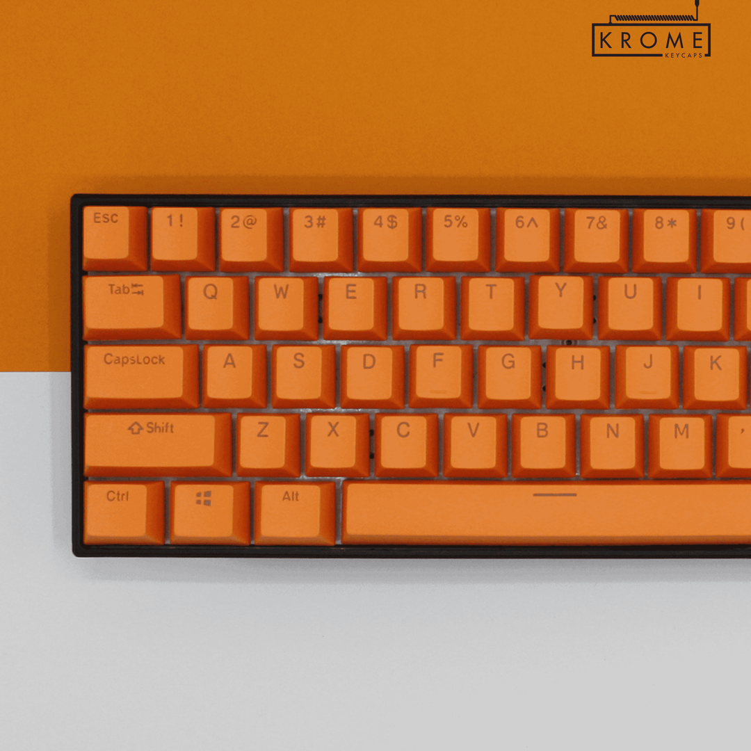 Orange PBT Danish Keycaps - ISO-DK - 100% Size - Dual Language Keycaps - kromekeycaps