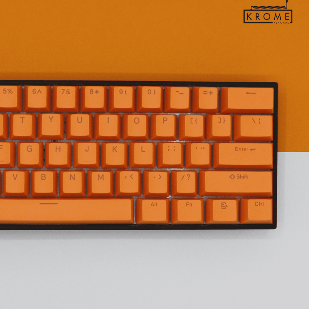 Orange PBT Danish Keycaps - ISO-DK - 100% Size - Dual Language Keycaps - kromekeycaps