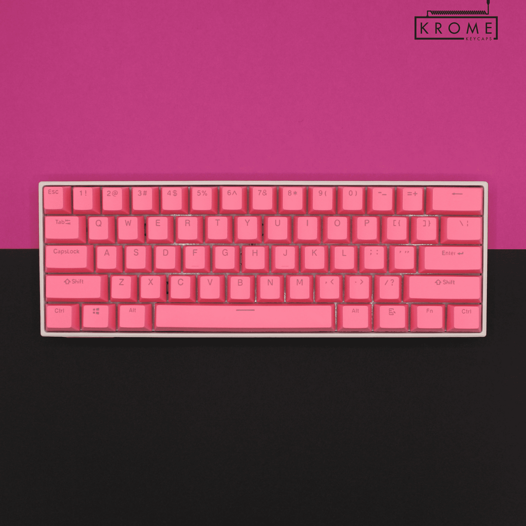 Pink PBT Hungarian Keycaps - ISO-HU - 100% Size - Dual Language Keycaps - kromekeycaps