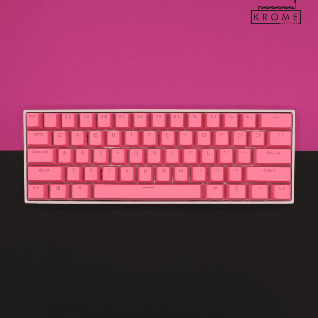 Pink PBT Italian Keycaps - ISO-IT - 100% Size - Dual Language Keycaps - kromekeycaps