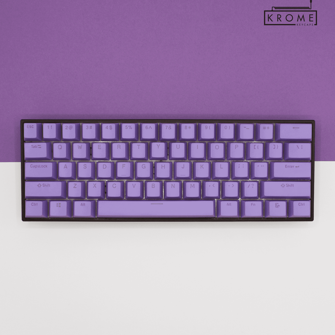 US Purple PBT Korean (Hangul) Keycaps - 100% Size - Dual Language Keycaps - kromekeycaps