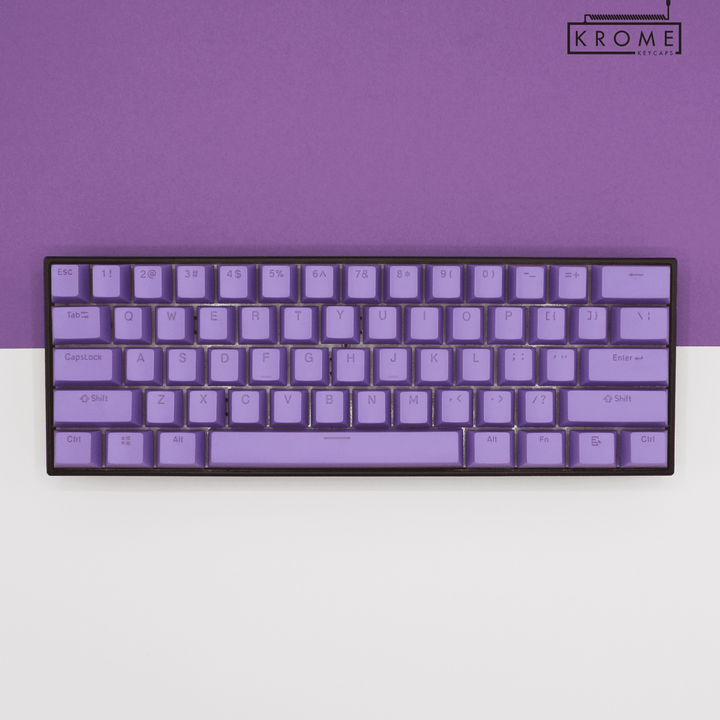 UK Purple PBT Keychron (Layout) Keycaps - 100% Size - Dual Language Keycaps - kromekeycaps