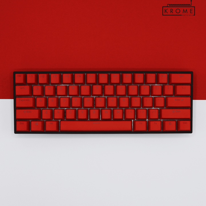 Red PBT Hungarian Keycaps - ISO-HU - 100% Size - Dual Language Keycaps - kromekeycaps