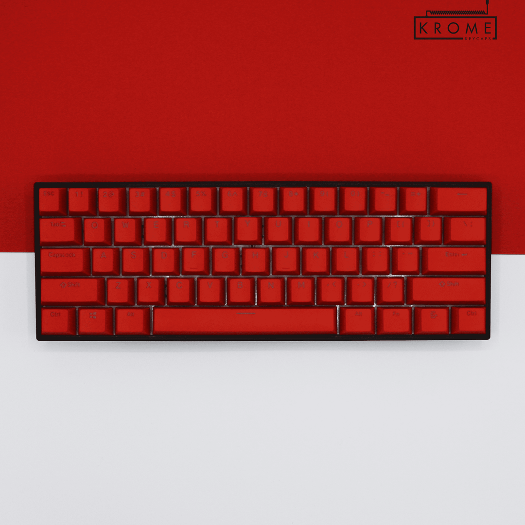 Red PBT Norwegian Keycaps - ISO-NO - 100% Size - Dual Language Keycaps - kromekeycaps