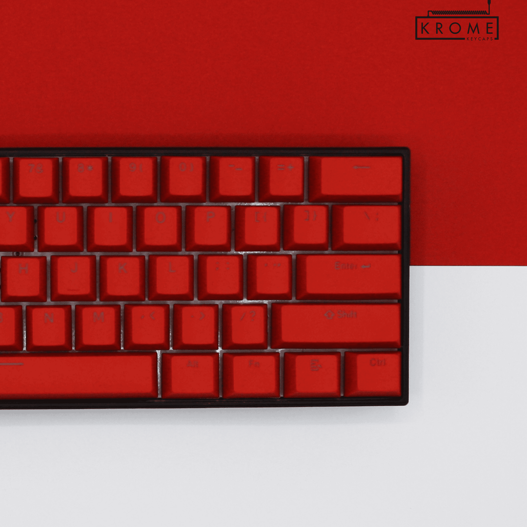 Red PBT Czech Keycaps - ISO-CZ - 100% Size - Dual Language Keycaps - kromekeycaps