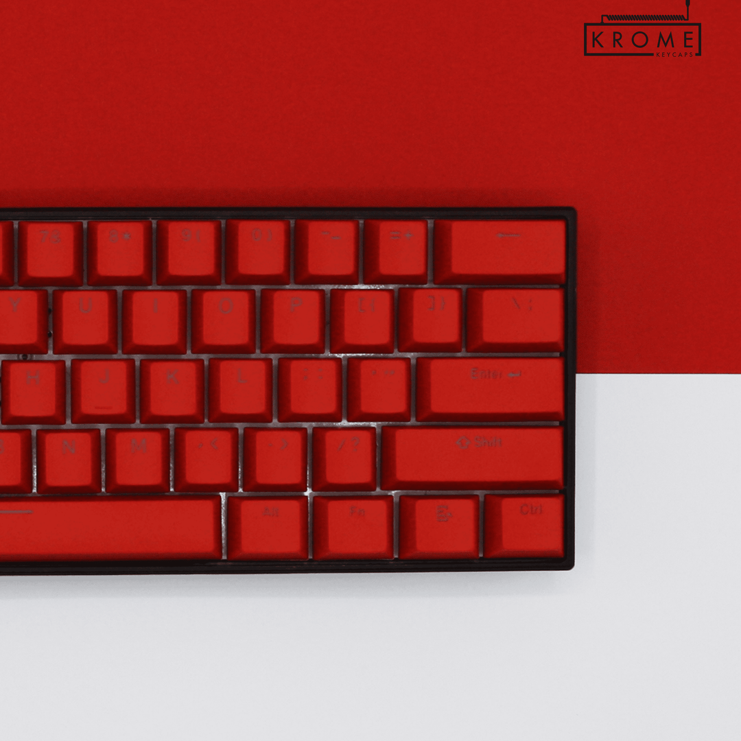 US Red PBT Japanese (Hiragana) Keycaps - 100% Size - Dual Language Keycaps - kromekeycaps