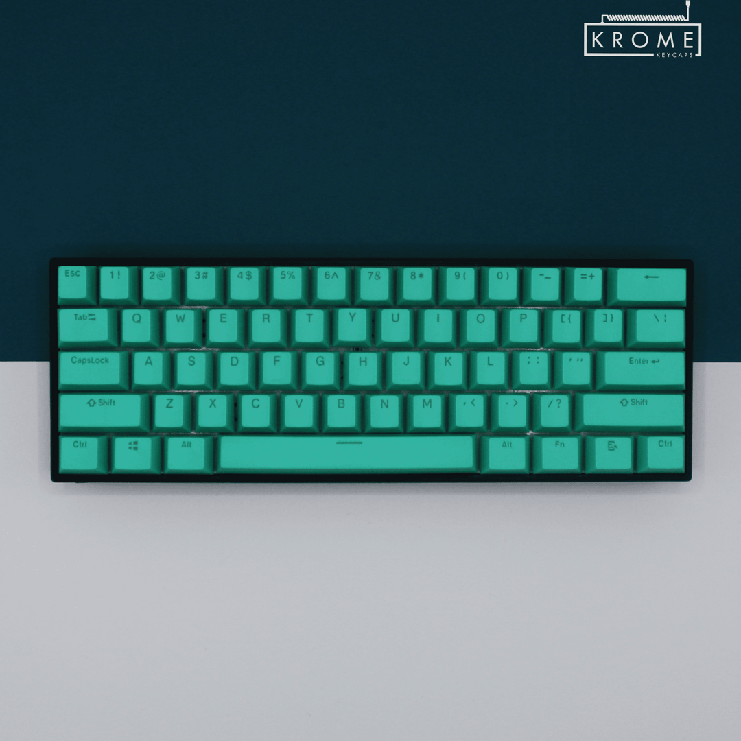 UK Teal PBT Korean (Hangul) Keycaps - 100% Size - Dual Language Keycaps - kromekeycaps