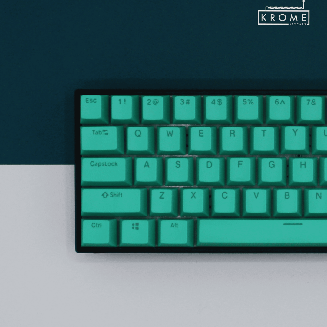 Teal PBT Spanish Keycaps - ISO-ES - 100% Size - Dual Language Keycaps - kromekeycaps