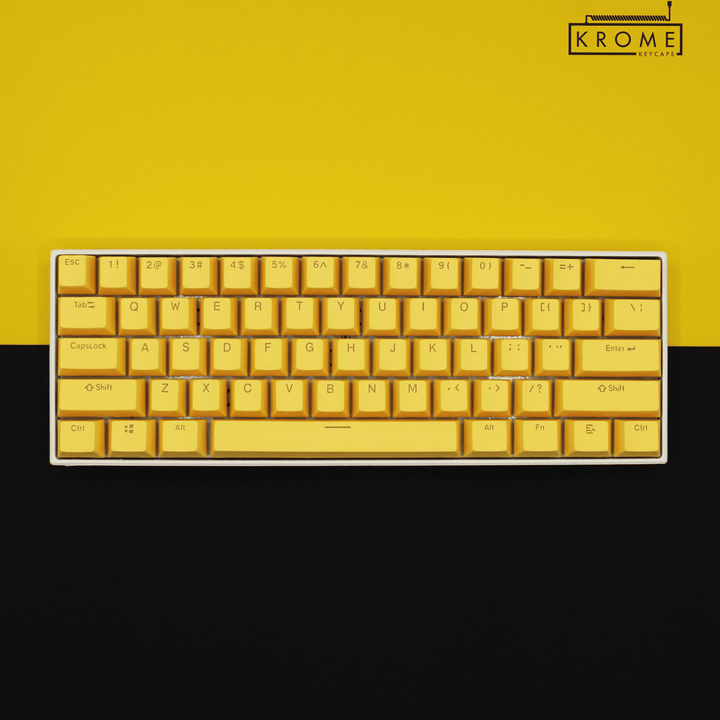 Yellow Japanese Dual Language PBT Keycaps Krome Keycaps LTD 