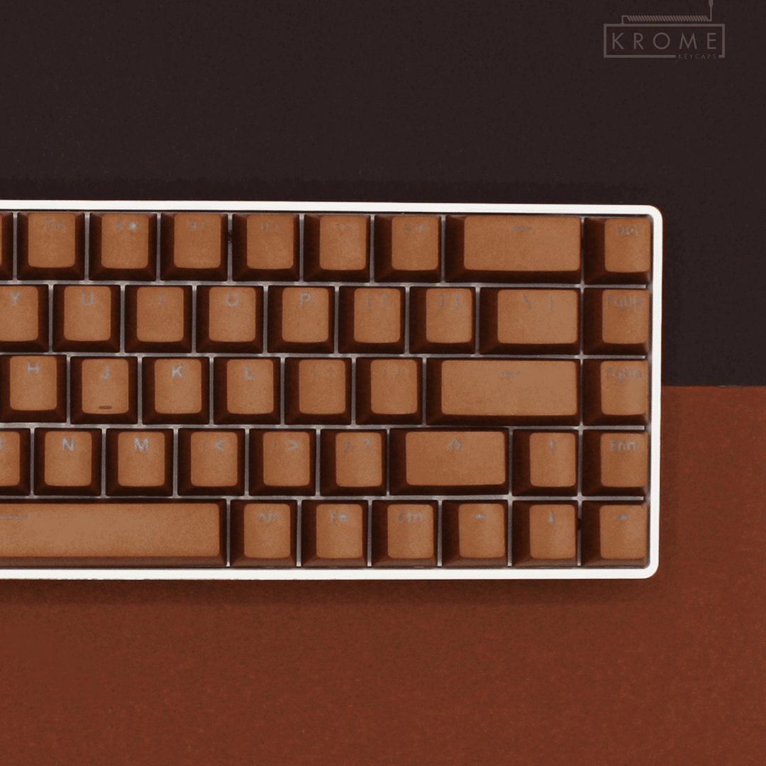 Light Brown PBT Dutch Keycaps - ISO-NL - 65/75% Sizes - Dual Language Keycaps - kromekeycaps