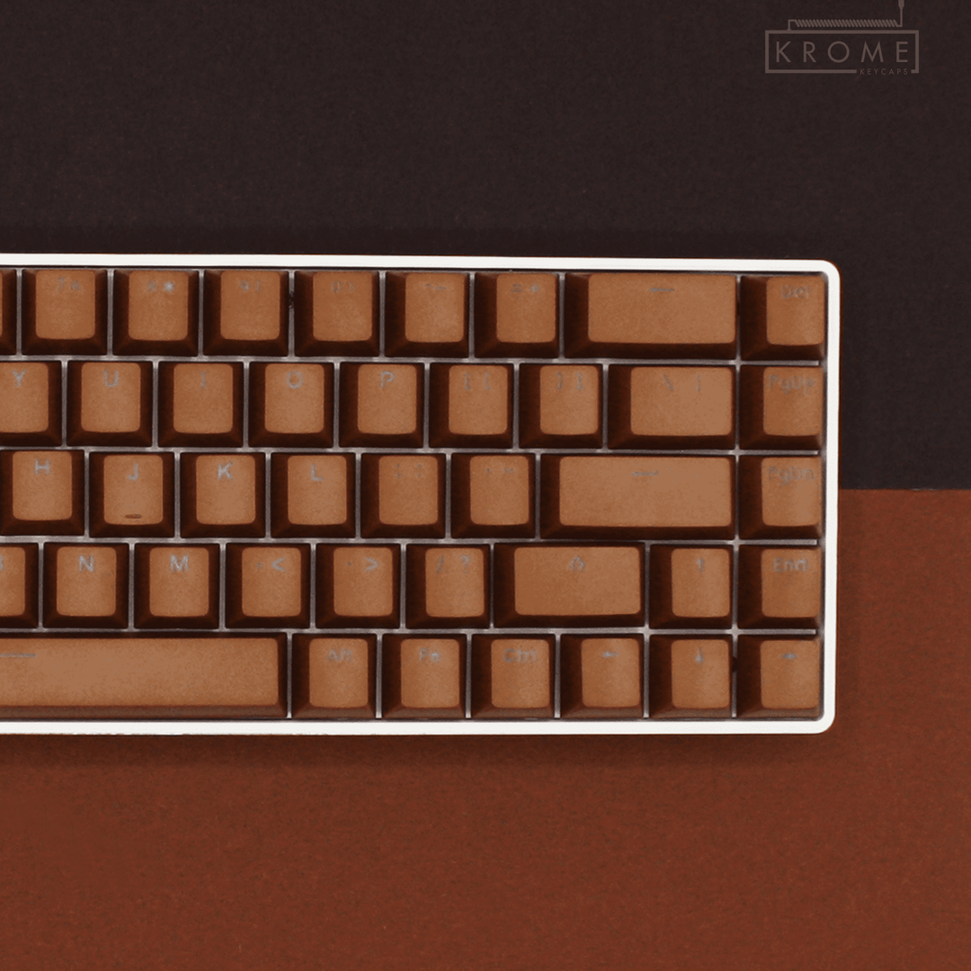 Light Brown Backlit PBT Keycaps – 65/75% Krome Keycaps LTD Single Colour, USA