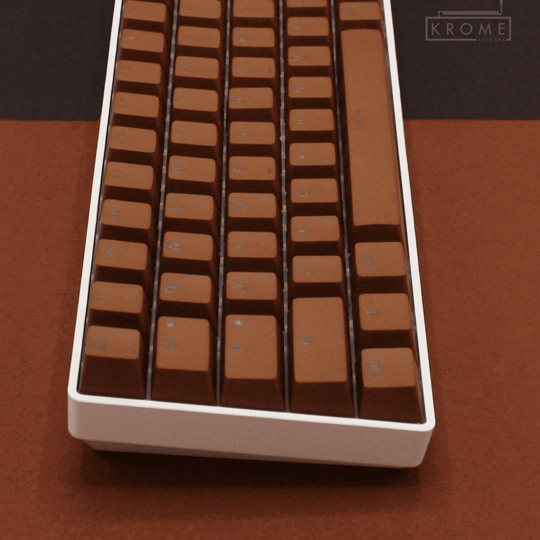 Light Brown PBT Dutch Keycaps - ISO-NL - 65/75% Sizes - Dual Language Keycaps - kromekeycaps