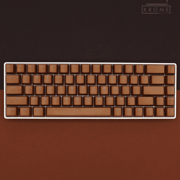 Light Brown PBT Hungarian Keycaps - ISO-HU - 65/75% Sizes - Dual Language Keycaps - kromekeycaps