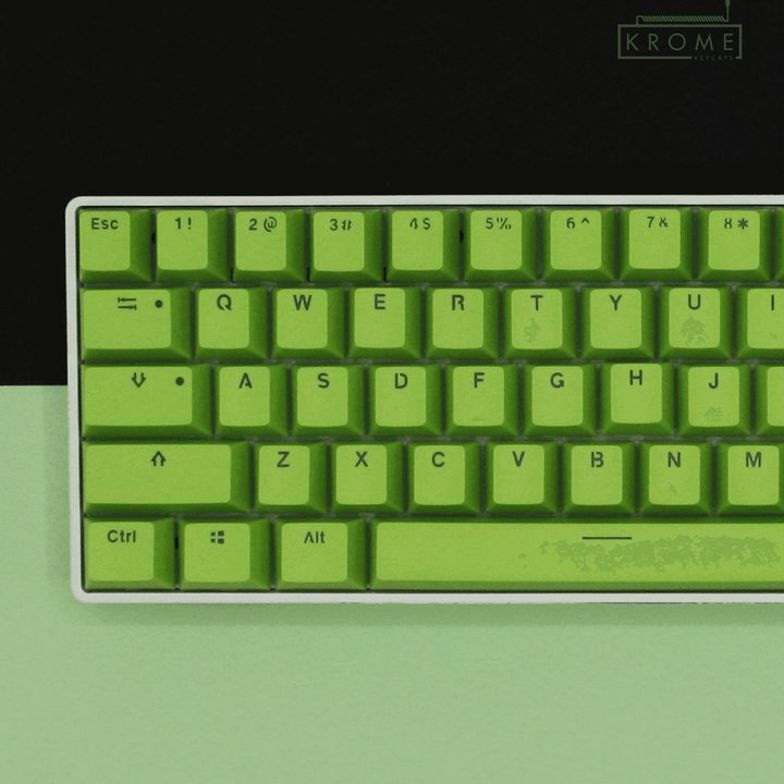 Lime PBT Czech Keycaps - ISO-CZ - 65/75% Sizes - Dual Language Keycaps - kromekeycaps