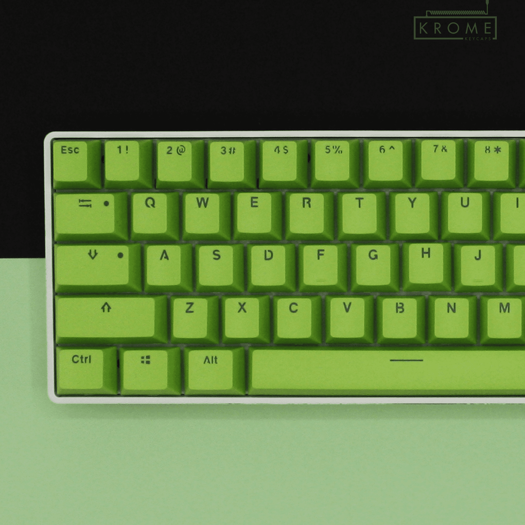 UK Lime PBT Japanese (Hiragana) Keycaps - 65/75% Sizes - Dual Language Keycaps - kromekeycaps