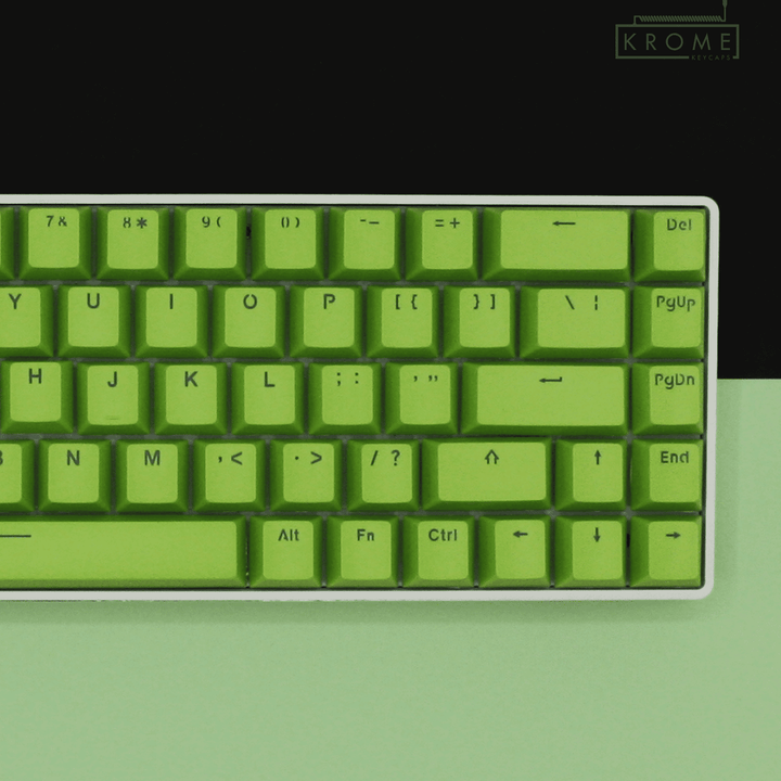 Lime PBT Belgian Keycaps - ISO-BE - 65/75% Sizes - Dual Language Keycaps - kromekeycaps