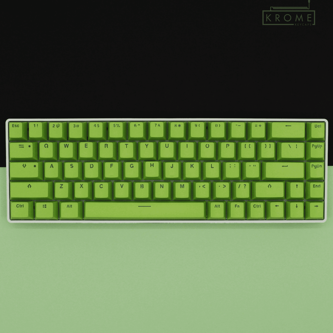 Lime PBT Belgian Keycaps - ISO-BE - 65/75% Sizes - Dual Language Keycaps - kromekeycaps