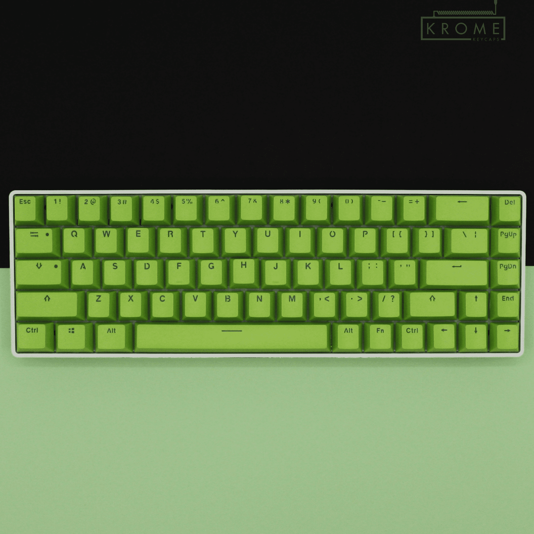 US Lime PBT Korean (Hangul) Keycaps - 65/75% Sizes - Dual Language Keycaps - kromekeycaps