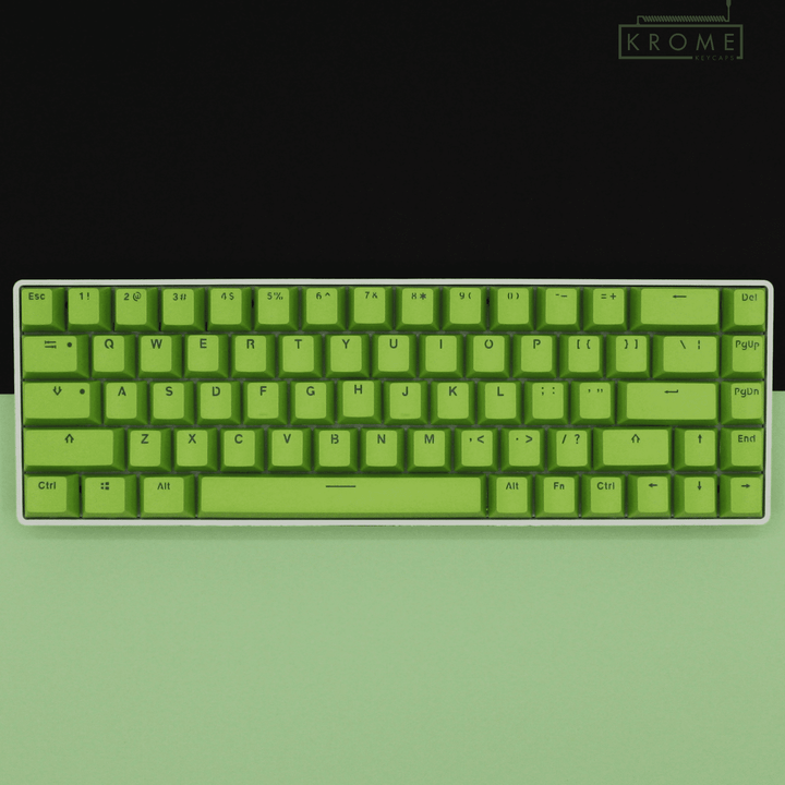 US Lime PBT Korean (Hangul) Keycaps - 65/75% Sizes - Dual Language Keycaps - kromekeycaps